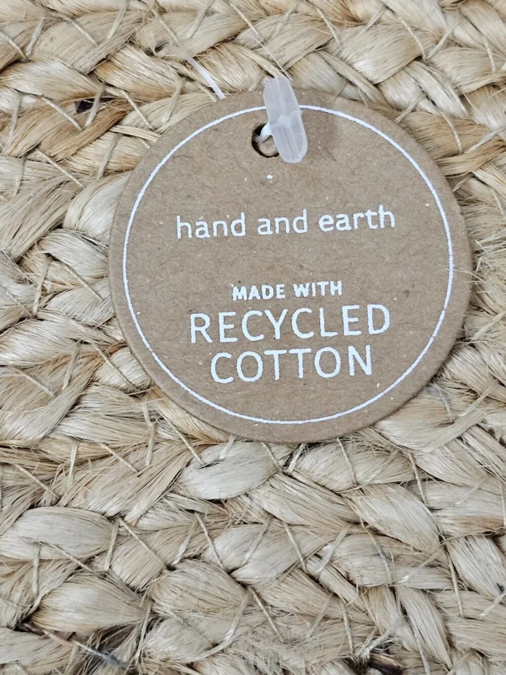Hand And Earth Placemat Woven Jute Cotton Hand Braided Round Boho 4pc New 15